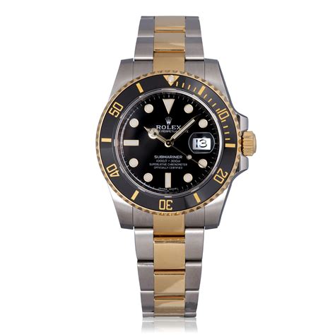 gents rolex bi metal submariner watch